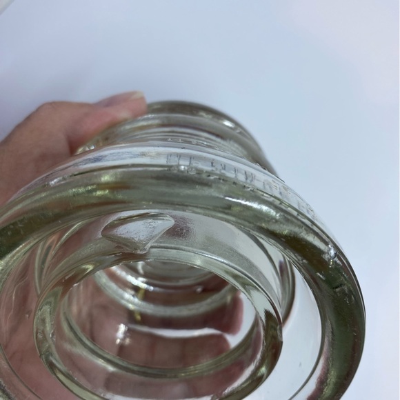 2 GLASS INSULATORS~FROM UTILITY POLE~HEMINGRAY #45 W/FLAT BOTTOM~G23 - Picture 6 of 13